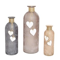 Deko-Vase 'Herzchen', 3Er Set Blumenvase Tischvase Vase