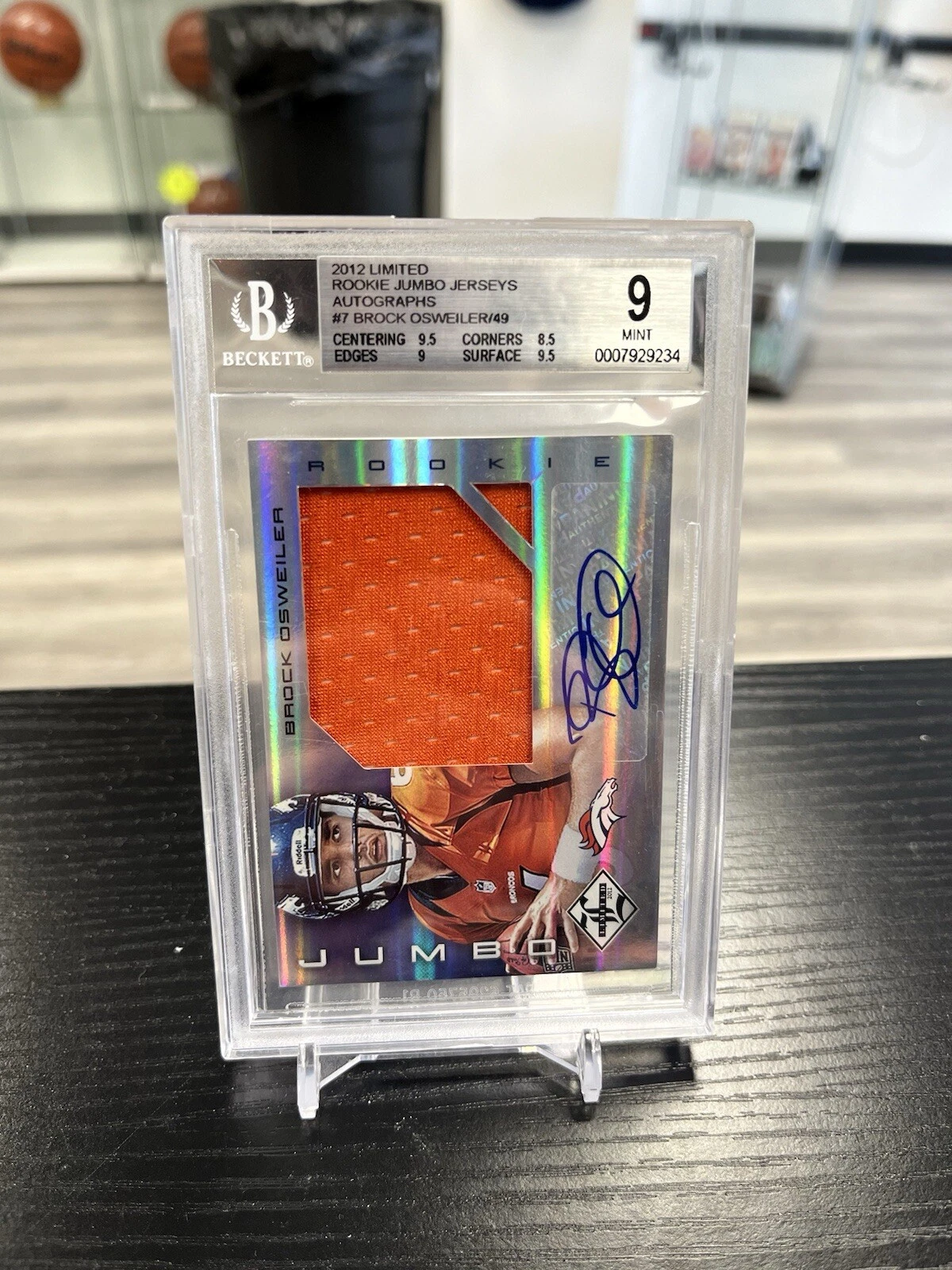 Brock Osweiler Panini Limited Rookie Jumbo Jerseys #7 Autograph