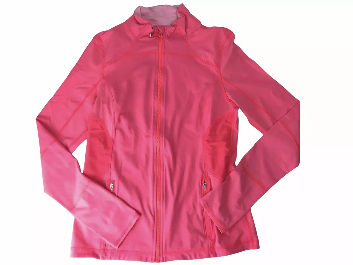 Costco Kirkland Signature Full Zip Jacket Bright Neon Pink Long Sleeve  Medium