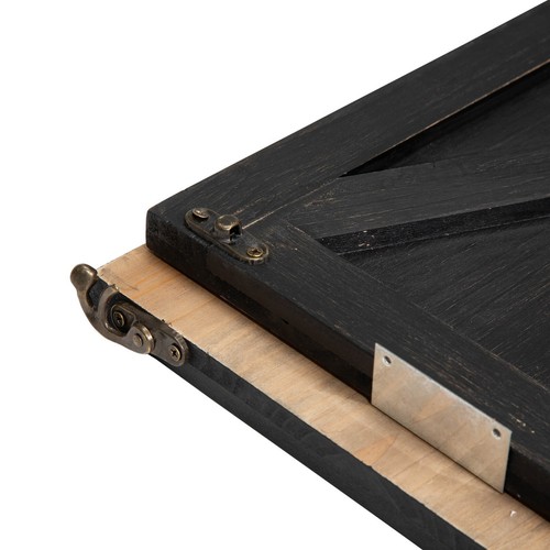 Glitzhome 22"L Lavado Negro Madera Cuello Árbol de Navidad Base Fiesta Decoración Nuevo - Imagen 9 de 11