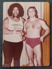 💥1️⃣9️⃣8️⃣0️⃣s Original Larry Zbyszko & Sika 3.5x5 Photo NWA WWF AWA Wrestling 
