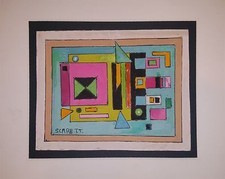 VINTAGE ROLPH SCARLETT ABSTRACT NON-OBJECTIVE ART MINIMALISM MODERNISM PAINTING