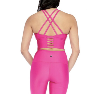 Electric Yoga Hot Pink Barbiecore Crisscross Sports Bra Longline
