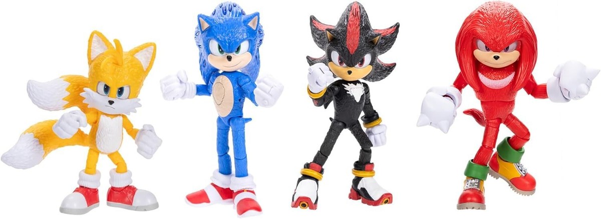 Sonic The Hedgehog 3 Sonic, Tails, Knuckles & Shadow Action Figure