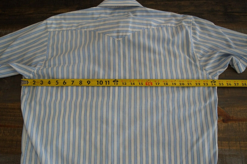 Panhandle Slim Pearl Snap Western Shirt Mens L Blue White Striped Short Sleeve - Picture 8 of 9
