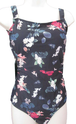 Zaful Forever Young schwarz Blumendruck hinten offen geschnitten Seiten Badeanzug 10 