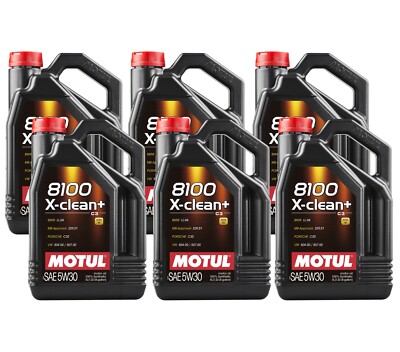 Motul 8100 X-CLEAN + 5W30 - 30 Liters - Full Synthetic Engine Motor Oil (6 x 5L)