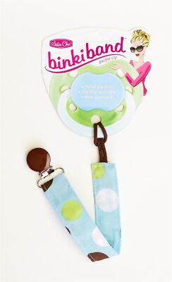 Binki Band Pacifier Clip Sky Dot By Sister Chic | eBay