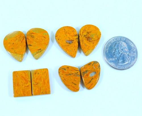 Lote pequeño de 4 pares de piedras preciosas de cabujón con forma de mezcla de jaspe natural 83,CT DK = 148 - Imagen 2 de 8
