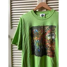 Vintage 90’s Universal Studios Men in Black MIB Alien Green T-Shirt Made USA XL