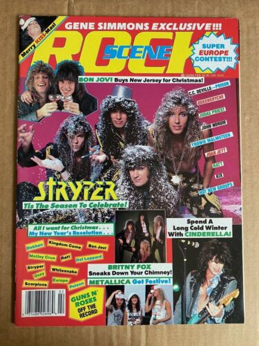 Rock Scene Magazine February 1989 Gene Simmons/Bon Jovi/ Stryper/Cinderella/Ratt