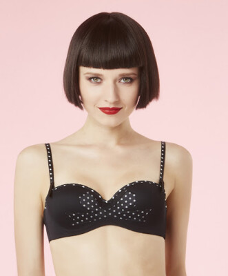 NEW + TAGS * CHANTAL THOMASS * BLACK PADDED PUSH UP PLUNGE BRA SIZE 36B RRP £104