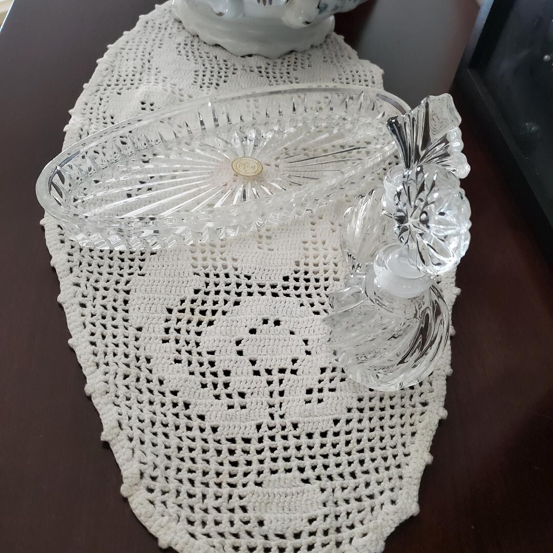 Vintage Dresser Vanity Set Glass 3 Piece Tray with Perfume Bottles and