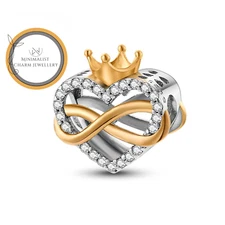 Queen Forever Heart Charm, Queen Charm, Heart Charm, Silver Charm, Women Gift