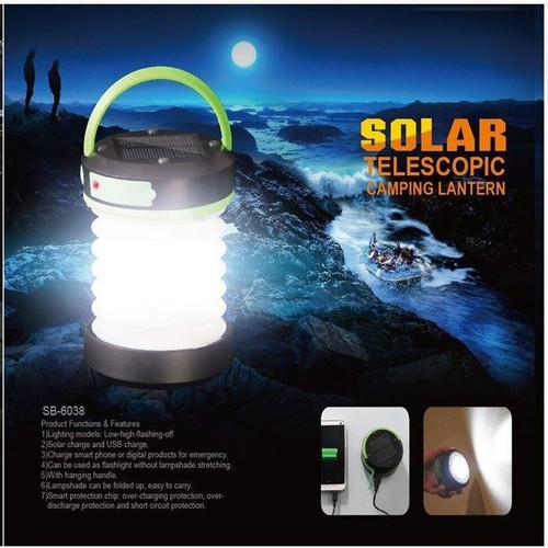 Solar Camping Laterne mit faltbarer LED-Beleuchtung und tragbarem externen Akku - Bild 3 von 10