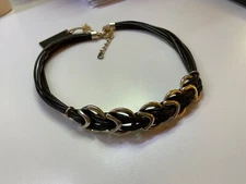 NWT Uno de 50 Multi Strand Leather/Silver-plated Choker “Step by Step”