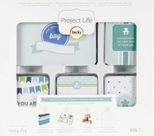 Project Life 380540 Kit Core Edition-Baby Boy 616 Piece , Blue, White, Green 