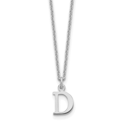 10k Weißgold Cutout Buchstabe D Initiale Halskette 18'' 0,22g für Mama
