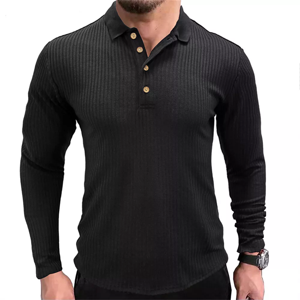 Buy Louis Philippe Men Black Solid Polo Collar T Shirt - Tshirts