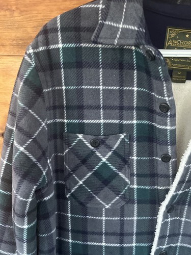 Anchorage Expedition Brand Plaid Sherpa Lined Jacket Button Up Men’s Size Medium - Picture 2 of 10
