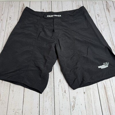 Krav Maga by Century Jiu Jitsu MMA Martial Arts Training Shorts Mens Sz 38 Black