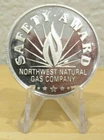 Vintage Northwest Natural Gas Company Safety Award 1/2 Troy Oz 999 Silver Round