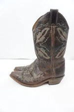 Justin Bent Rail Women 7.5 B Brown Leather Cowboy Boots BRL106 USA