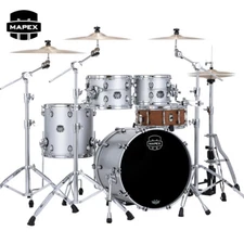 Mapex Saturn Evolution Fusion 4-Piece Maple Shell Pack Silver Iridium Lacquer