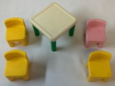 Little Tikes TABLE AND FOUR CHAIRS ~ three yellow, one pink
