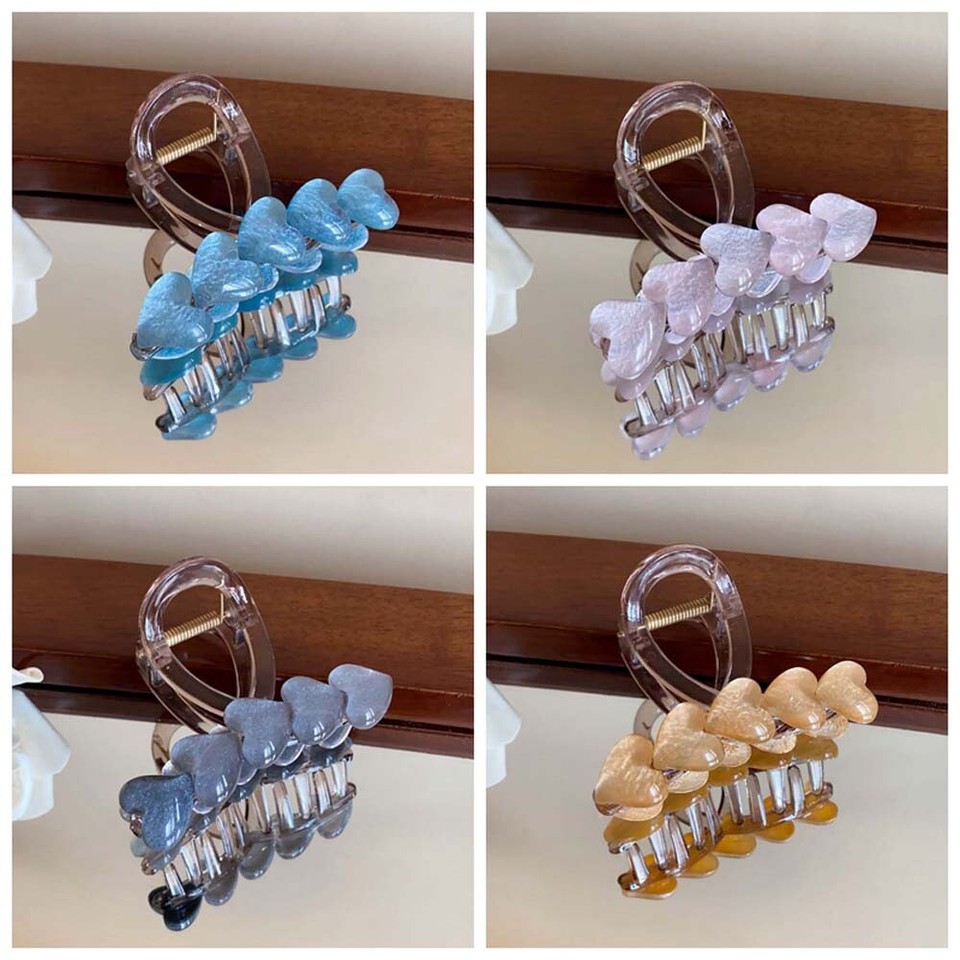 Shark Clip Heart Claw Clip Acrylic Love Hair Crab Clip Party eBay
