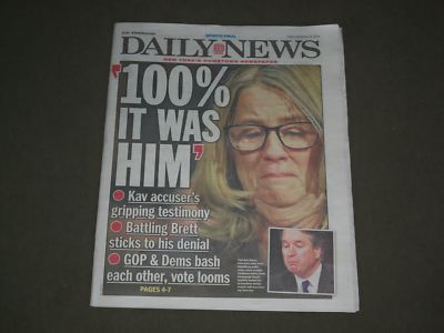 2018 SEPTEMBER 28 NEW YORK DAILY NEWS-CHRISTINE BLASEY FORD SAYS 100% KAVANAUGH