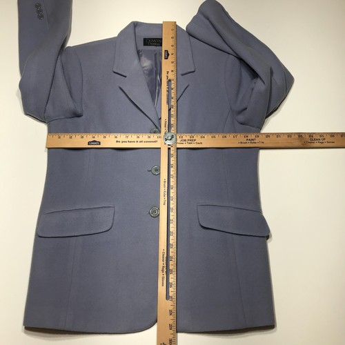 David N. Petites Blazer Jacket Womens Size Est. Medium** Light Blue 3 Button - Picture 10 of 12
