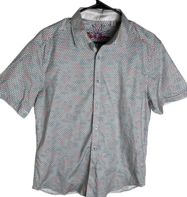 Robert Graham Men's Pastel Allensville Short Sleeve Men s Size M