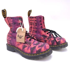 Dr. Martens Pascal Women's Size 6 Pink Purple Tie Dye Leather Combat Boots 1460