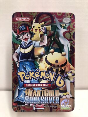 Pokemon 6 Trading Card Tin Only - Heartgold Soulsilver - Official