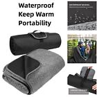Queen Size Outdoor Waterproof Blanket, Windproof Triple Layers Warm Comfy Black