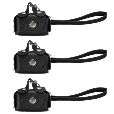 3-teiliges Mini-Münzportemonnaie für PU Leder, 5x6 cm, schwarz - Bild 1 von 4