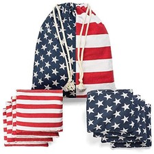 Regulation Cornhole Bean Bags: Set of 8 6"x6"/16oz Double Stitched 12oz Can...