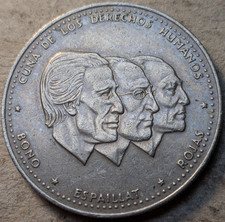 Dominican Republic 1/2 peso medio peso 1986