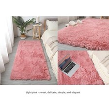 Nordic Shaggy Rug Plush Bedroom Carpet Luxurious Texture Easy To Clean