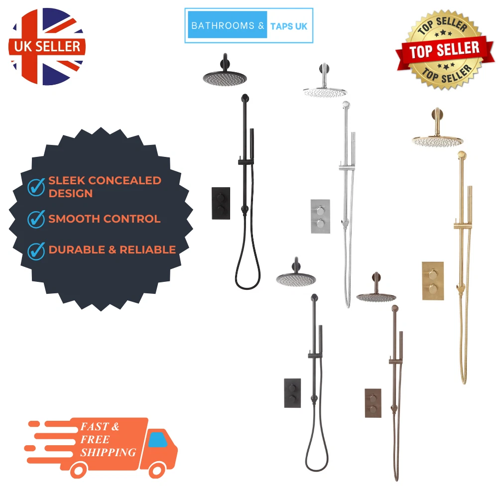 Eludora Core Concealed Shower Set Modern Bathroom Mixer Valve & Head