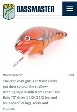 Mann's Baby "X" Crankbait Red Crawdad