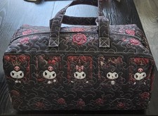Sanrio Quilted Kuromi Bus Duffle Travel Bag Black Rose NWOT