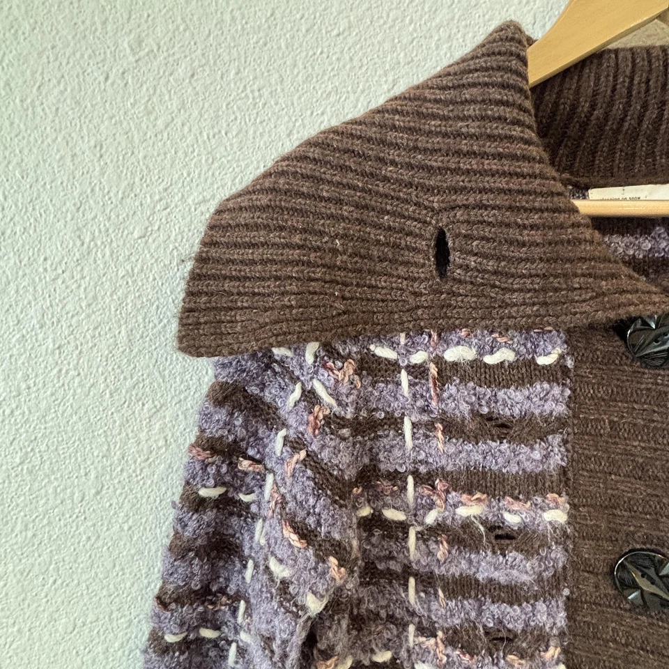 Sleeping on Snow Womens Chunky Button Up Long Cardigan Sweater Size M Granola - Image 4 of 4