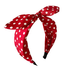 Red Polka Dot Bow Headbands for Women Bandana Hairband with Bow Halloween Costum