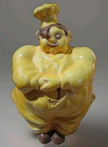 Red Wing Pottery Yellow Chef Cookie Jar Vintage Ceramic With Lid Collectible