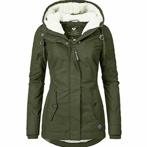 Damen Warm Mantel Jacke Oberbekleidung Fell Gefüttert Trench Winter Kapuze Parka Overcoat - Bild 14 von 22