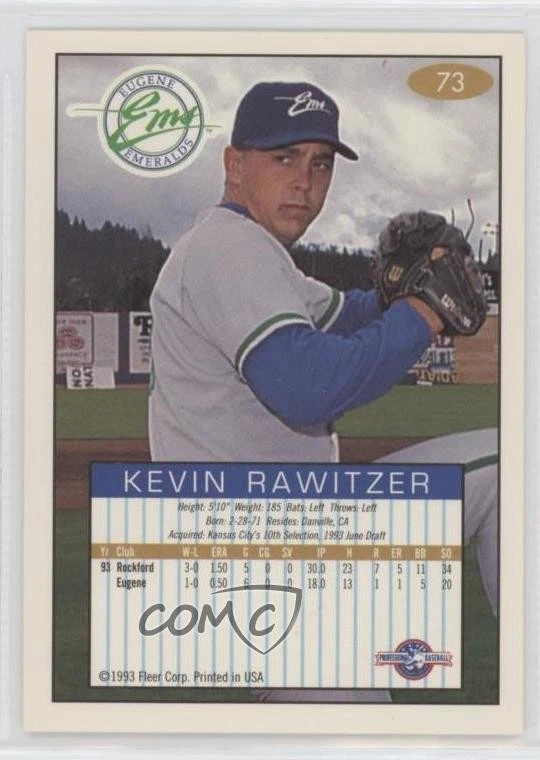 1993-94 Fleer Excel Kevin Rawitzer #73 - Image 2 of 2