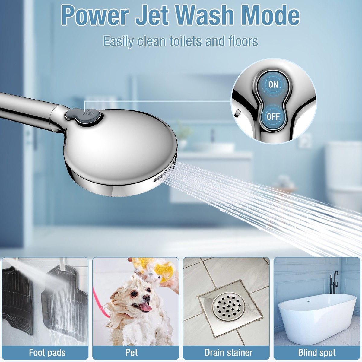 High Pressure Detachable Filter Shower Head – 3 Spray Modes, Removes Chlorine, Includes Hose & Bracket, Black