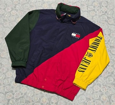 Tommy Hilfiger Tommy Jeans 90's Color-Blocked Hooded Sailing Jacket Size L